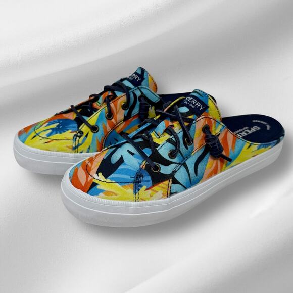 Sperry Top Sider Mule Canvas Slip On Cute Floral Womens 9M K.8.7 - Picture 2 of 13